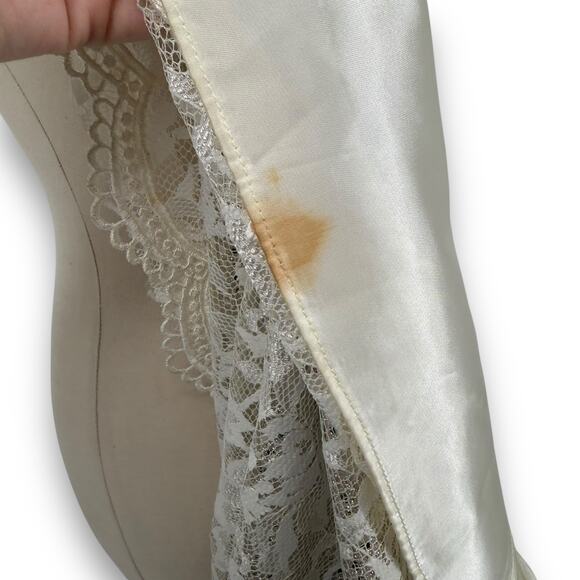 Vintage Y2K Jessica McClintock Millenium 2000 Ivory Sequin Lace Maxi Skirt, Sz 4 - Picture 10 of 10